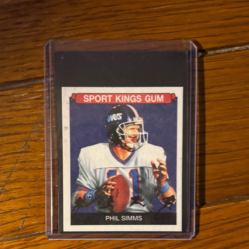 Phill Simms vintage NFL Sport Kings Gum Card with ny giants